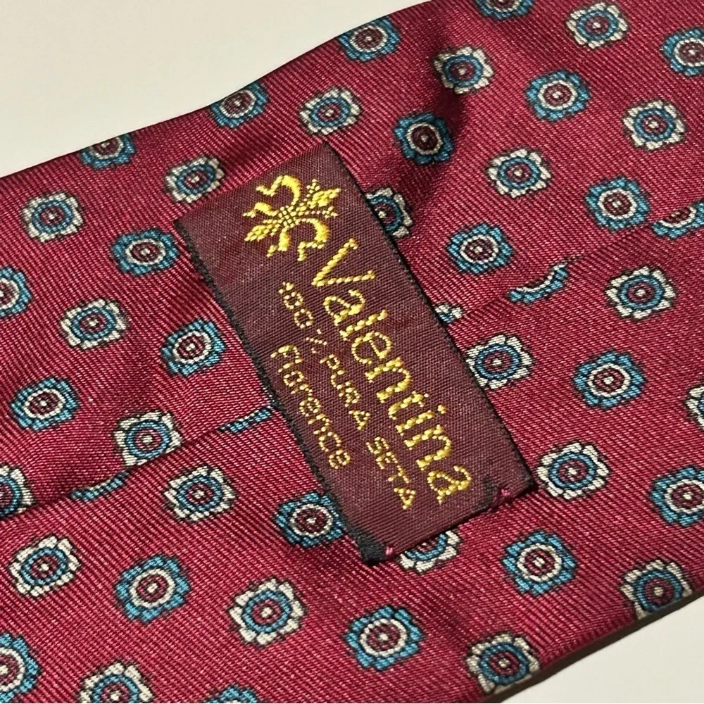 Valentina Silk Burgundy Patterned 57” Men’s Tie